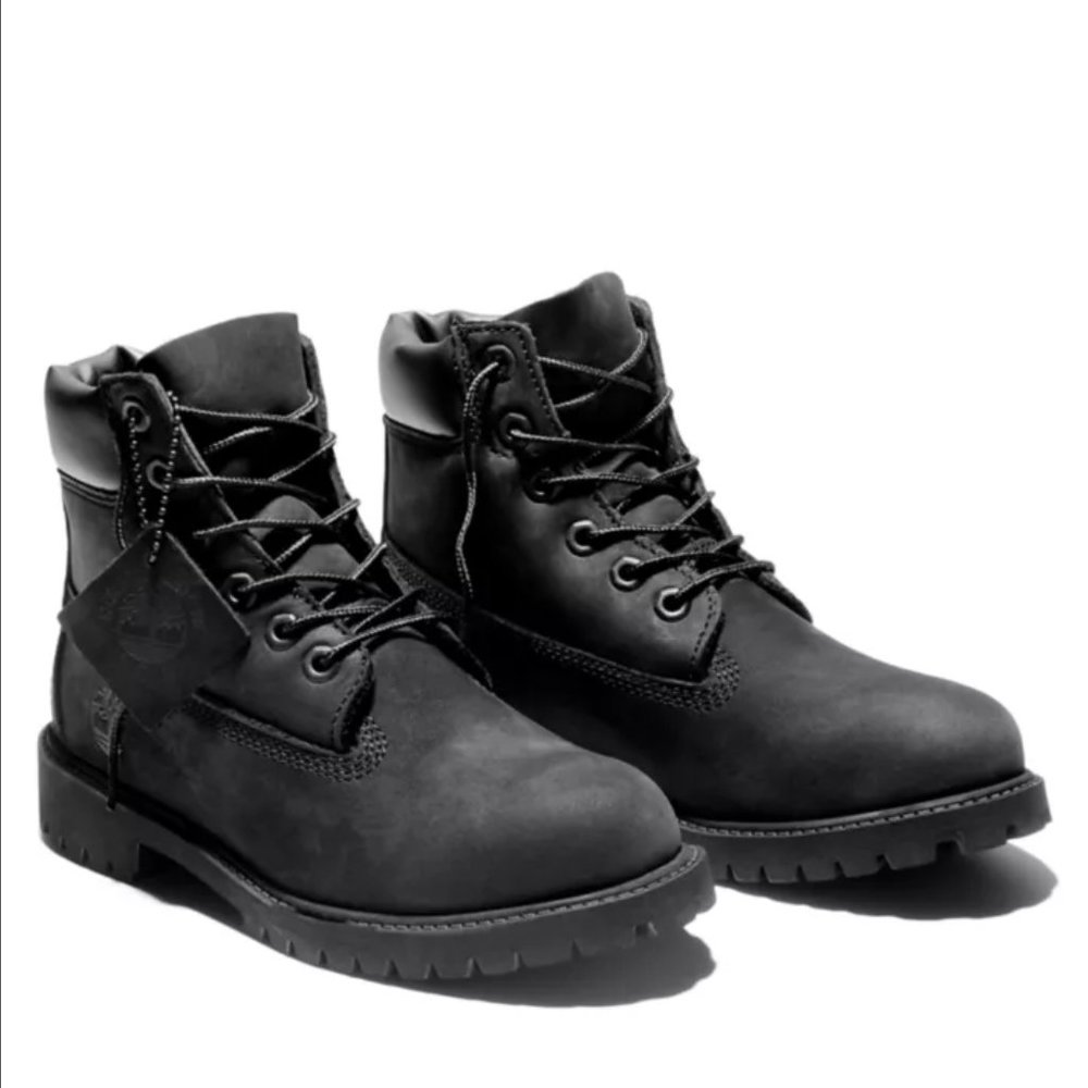 JUNIOR TIMBERLAND BLACK BOOTS